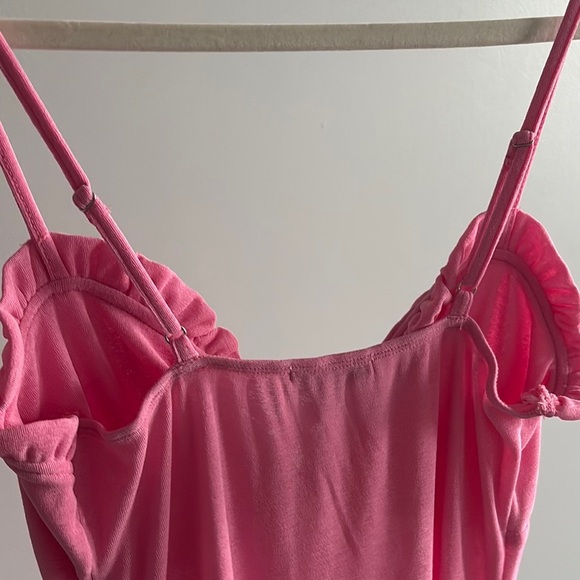 Pink Women's Dress with adjustable spaghetti straps  bow tie design NWOT - Picture 9 of 10